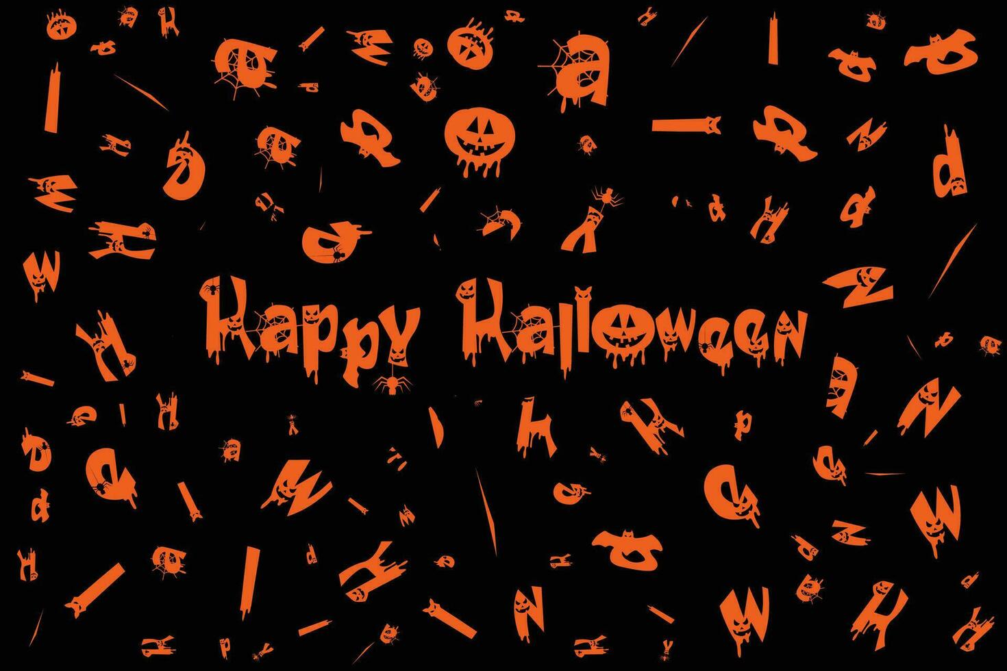 Hand drawn flat Halloween pattern design vector