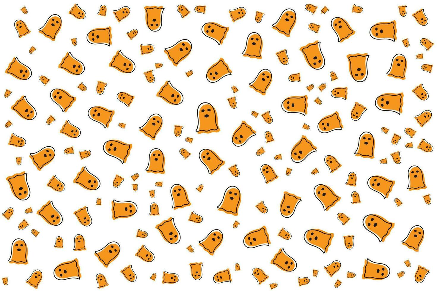 Hand drawn flat Halloween pattern design vector