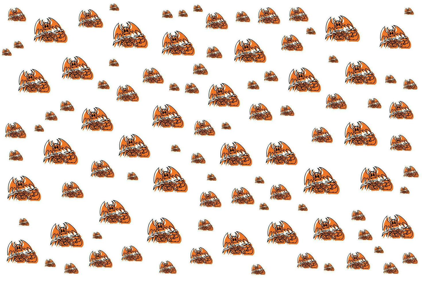 Hand drawn flat Halloween pattern design vector