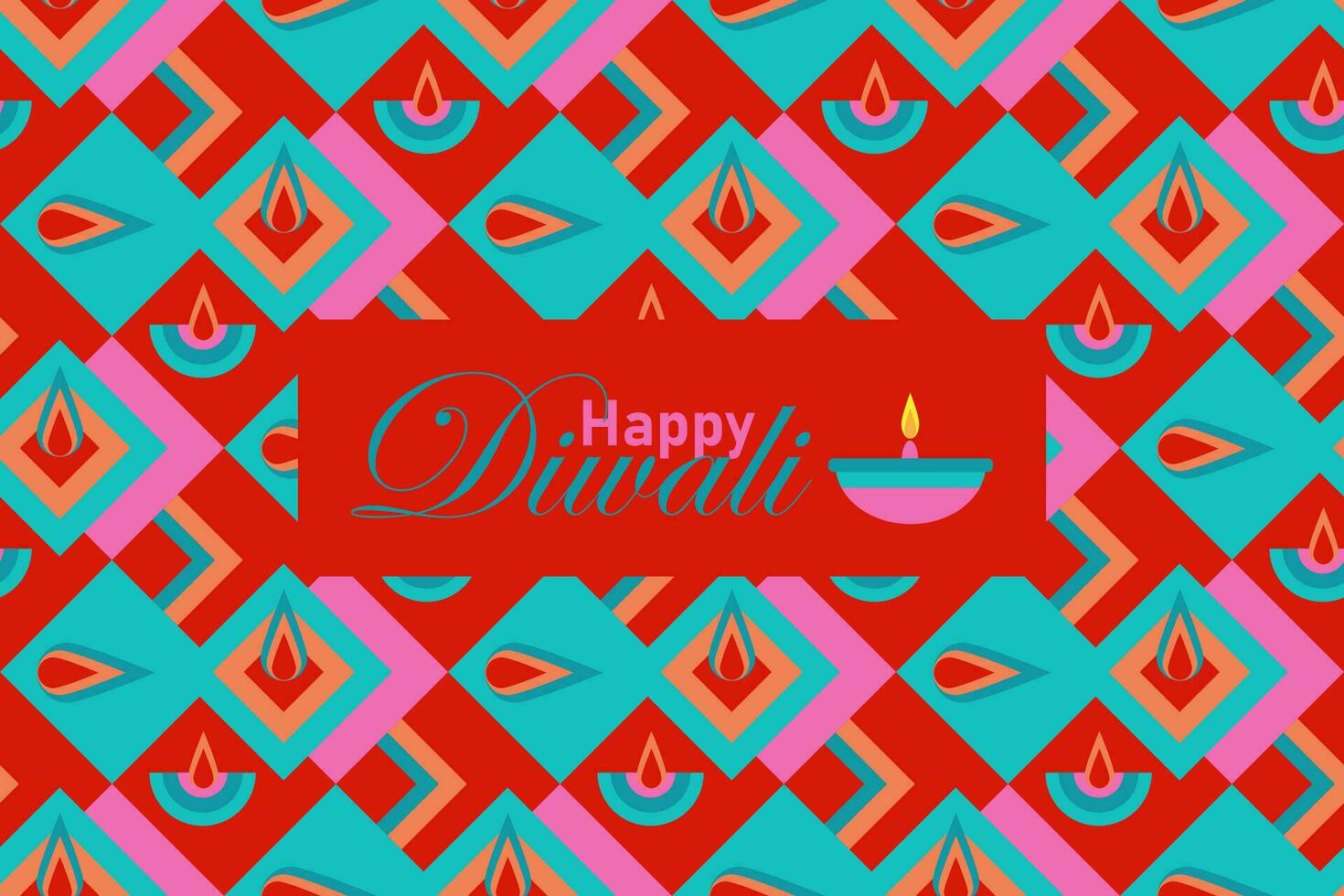 Happy Diwali seamless pattern background vector