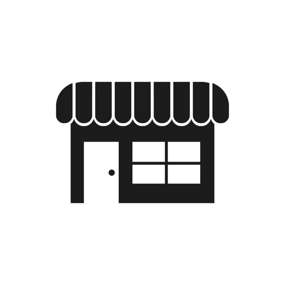 Tienda icono símbolo signo. negro vector