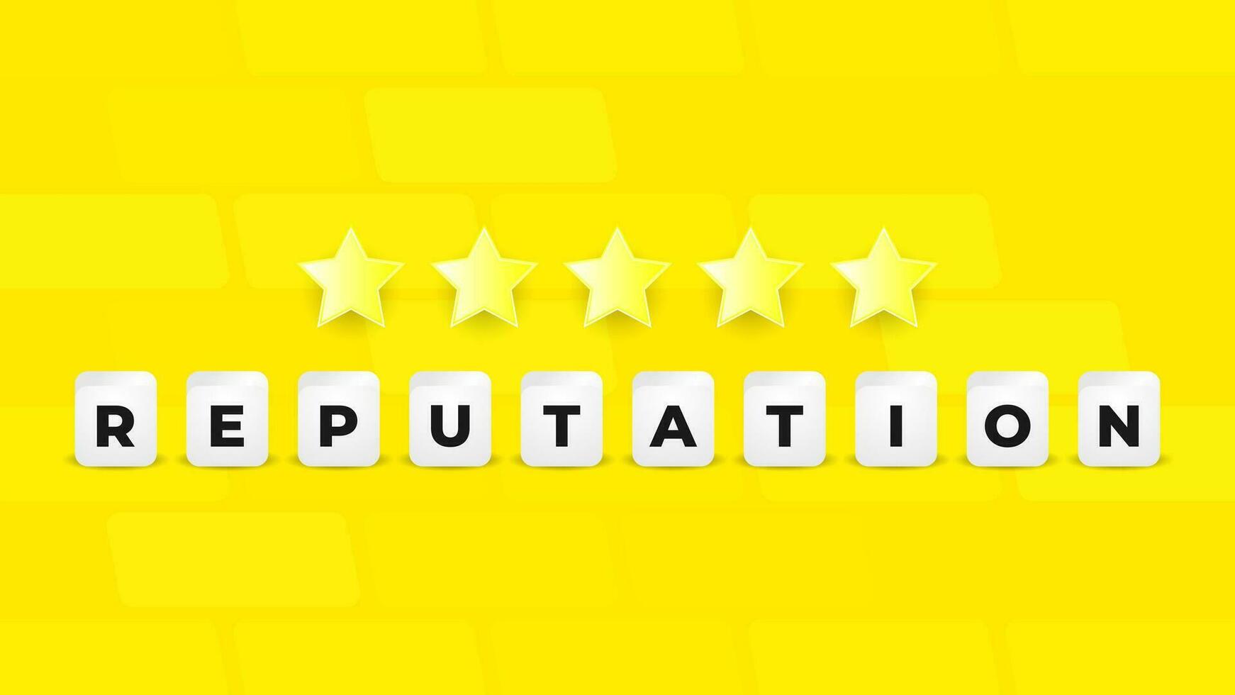 5 stars rating review high quality and good business reputation, customer feedback or credit score, evaluation rank concept vector