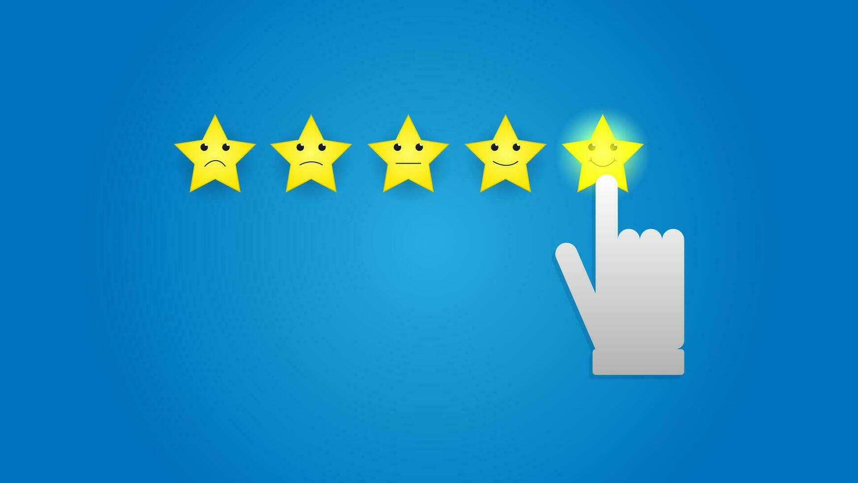 5 stars rating review high quality and good business reputation, customer feedback or credit score, evaluation rank concept vector