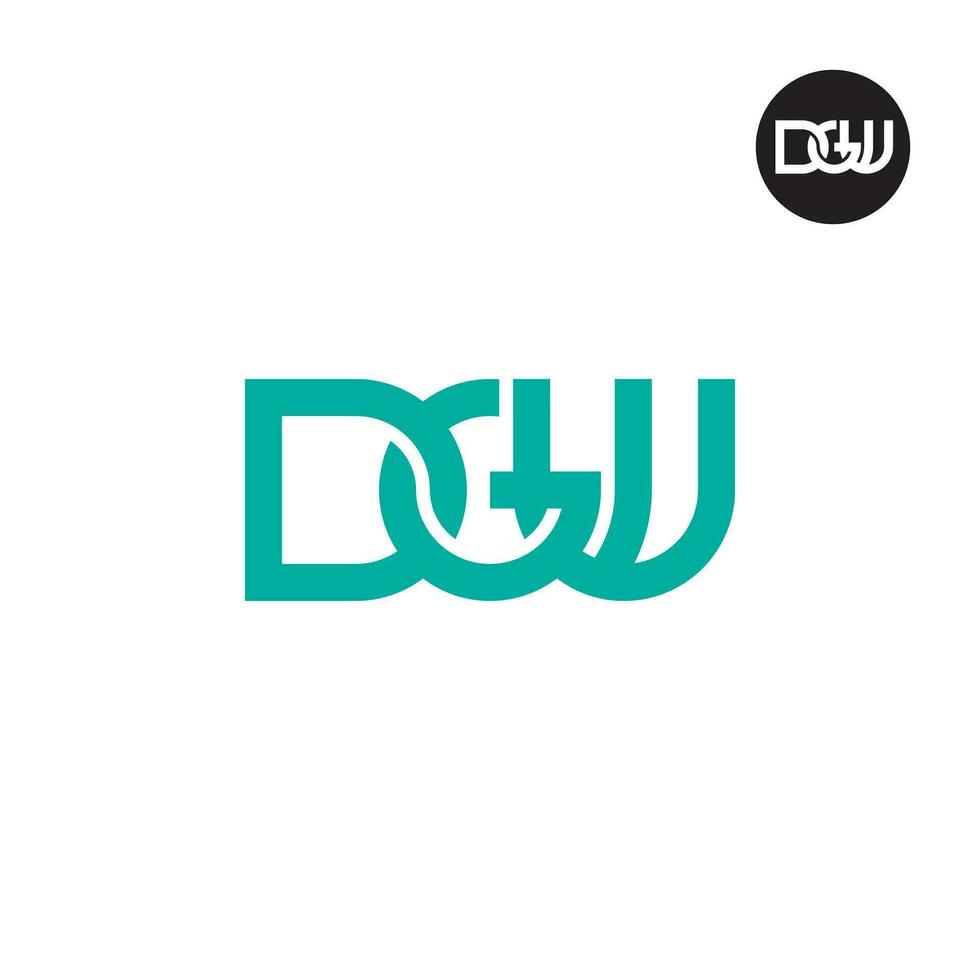 Letter DGW Monogram Logo Design vector