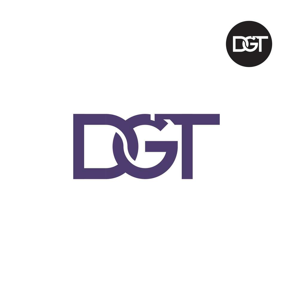 letra dgt monograma logo diseño vector