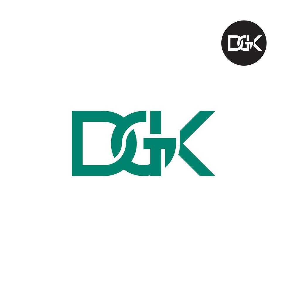 Letter DGK Monogram Logo Design vector