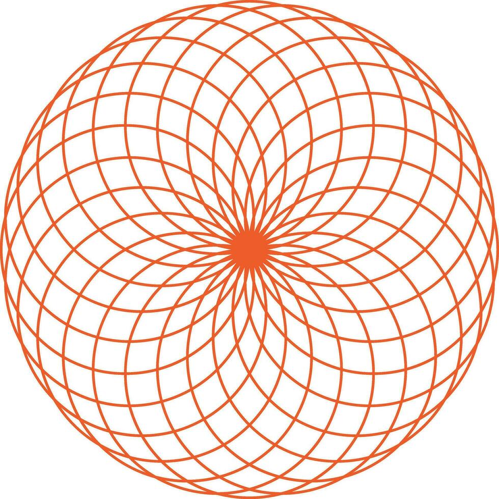 Circles Sacred Geometry Icon on Transparent Background - stock illustration vector