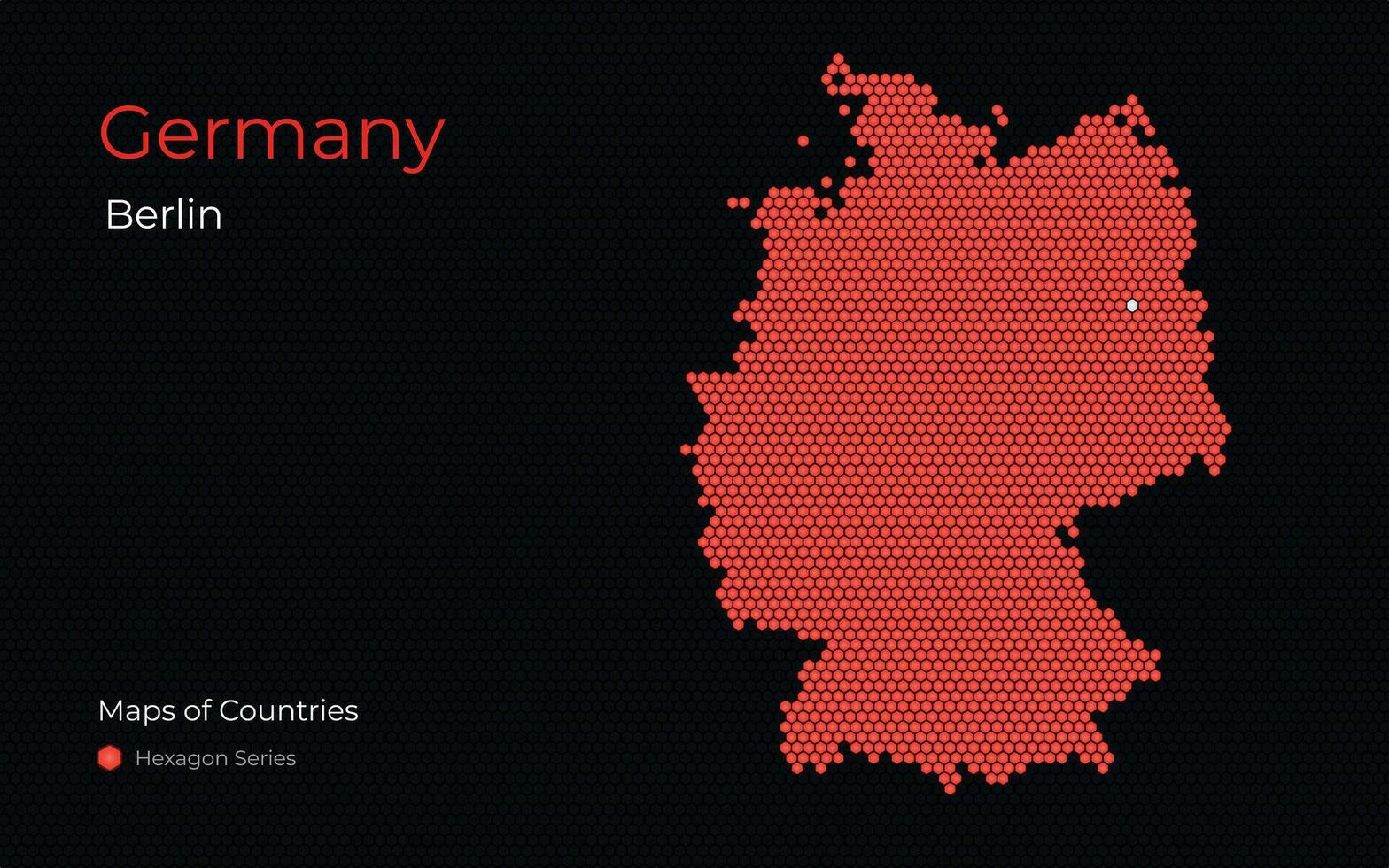 Germany, Berlin. Creative vector map. Maps of Countries, Europe, Hexagon Series.