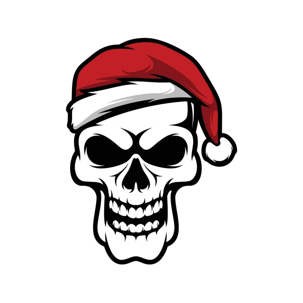 Skull Christmas Design Vector