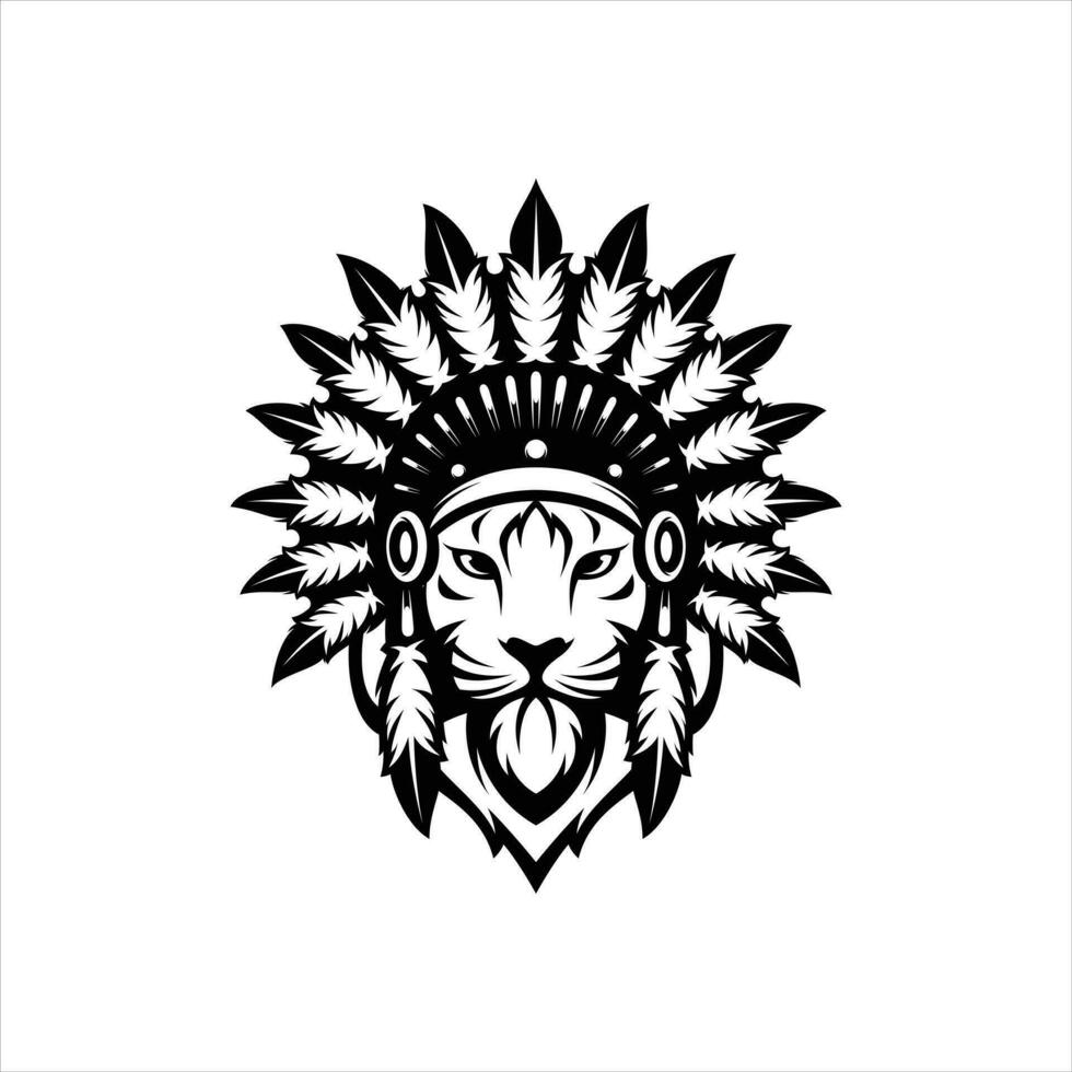 Tiger Apache Outline vector