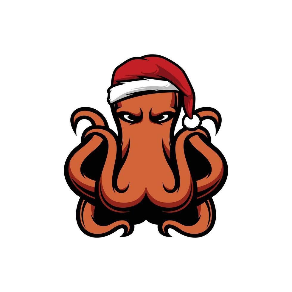 Octopus Christmas Vector Design