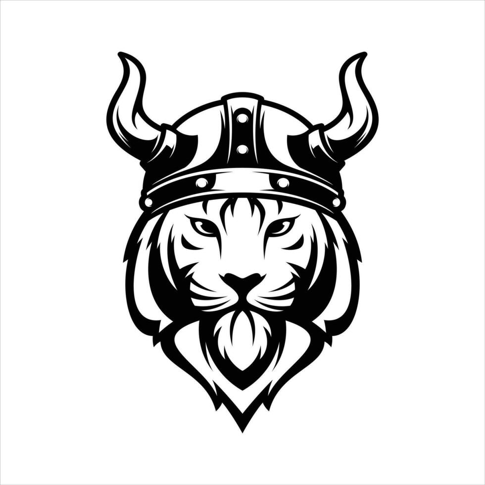 Tiger Viking Outline vector