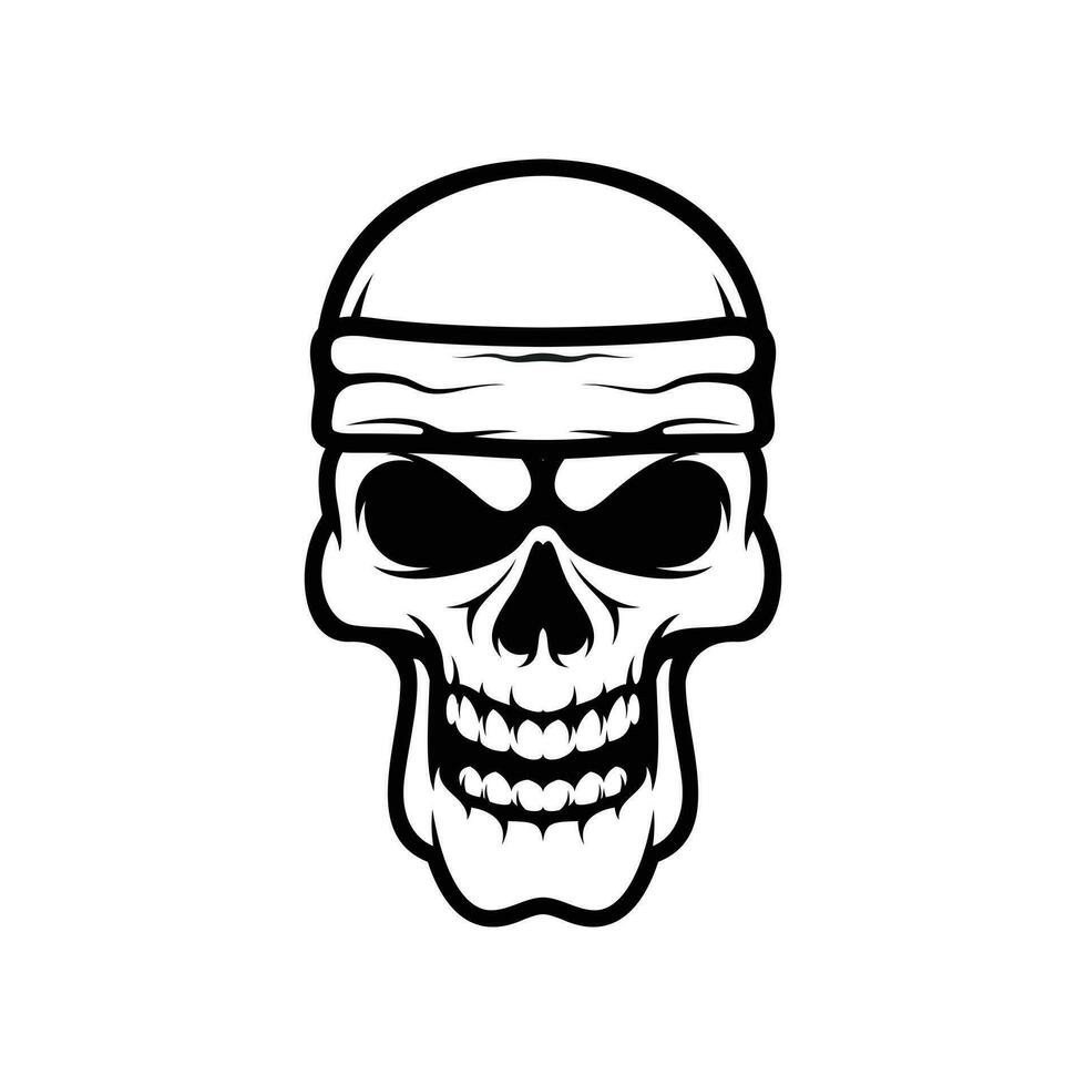 Skull Headband Outline vector