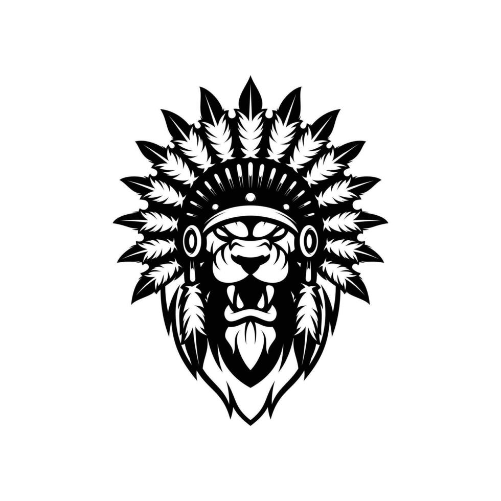 Lion Apache Outline vector