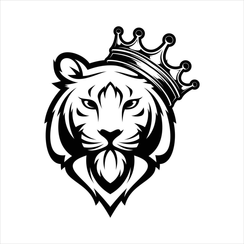 Tigre corona contorno vector