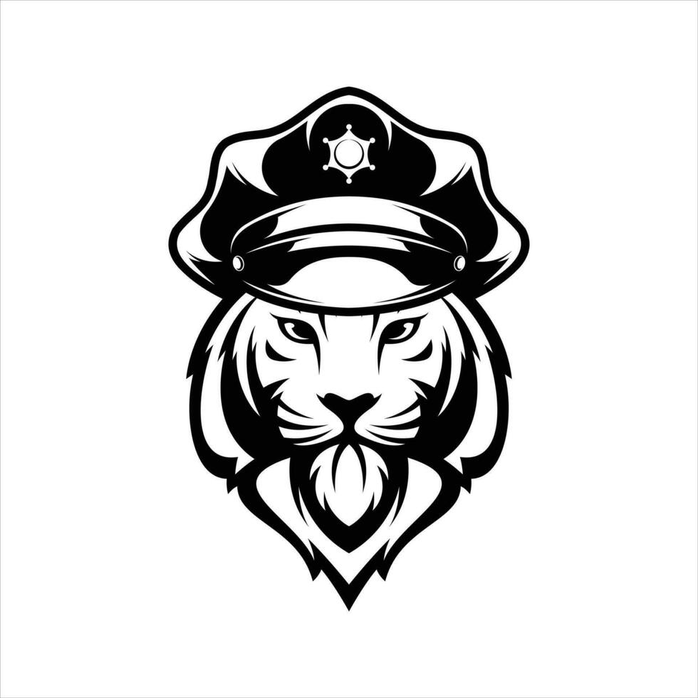 Tigre policía contorno vector