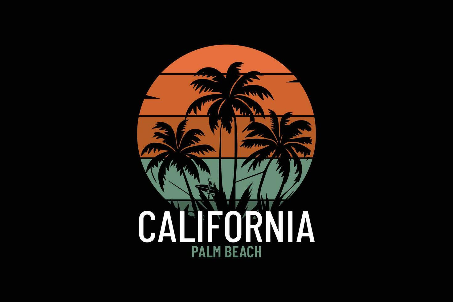 California camiseta diseño con palma arboles California camiseta diseño para impresión. vector