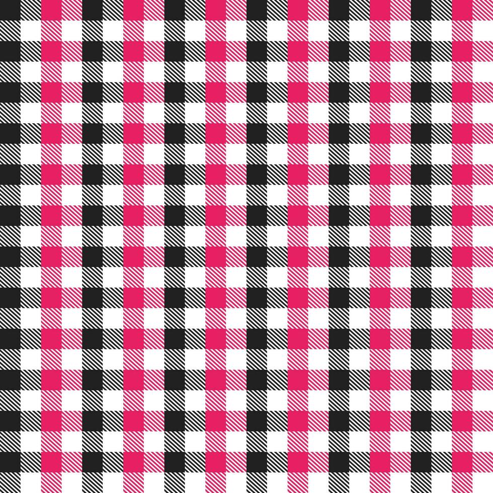 Pink and black plaid pattern with oblique line inside background. plaid pattern background. plaid background. Seamless pattern. for backdrop, decoration, gift wrapping, gingham tablecloth, blanket. vector