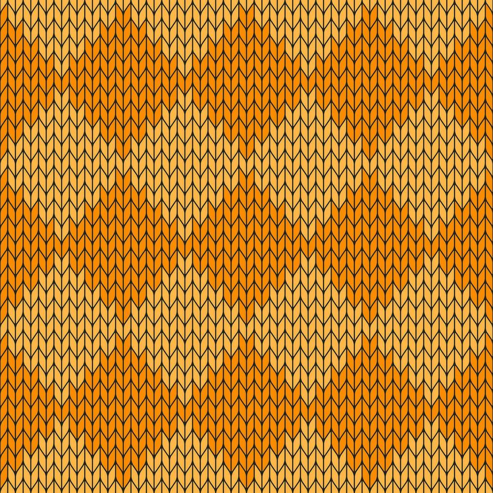 Orange knitted pattern. knitted vector pattern. Seamless gradient pattern for clothing, wrapping paper, backdrop, background, gift card.