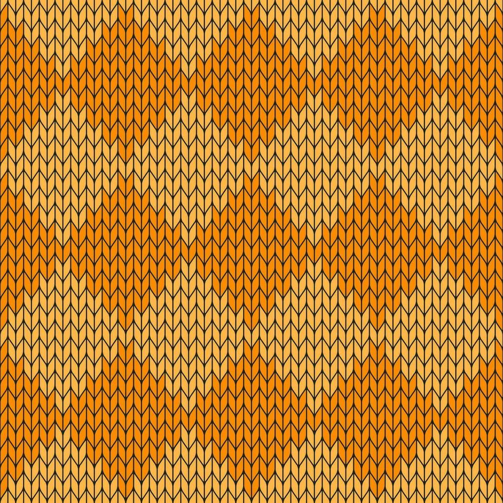 Orange knitted pattern. knitted vector pattern. Seamless gradient pattern for clothing, wrapping paper, backdrop, background, gift card.