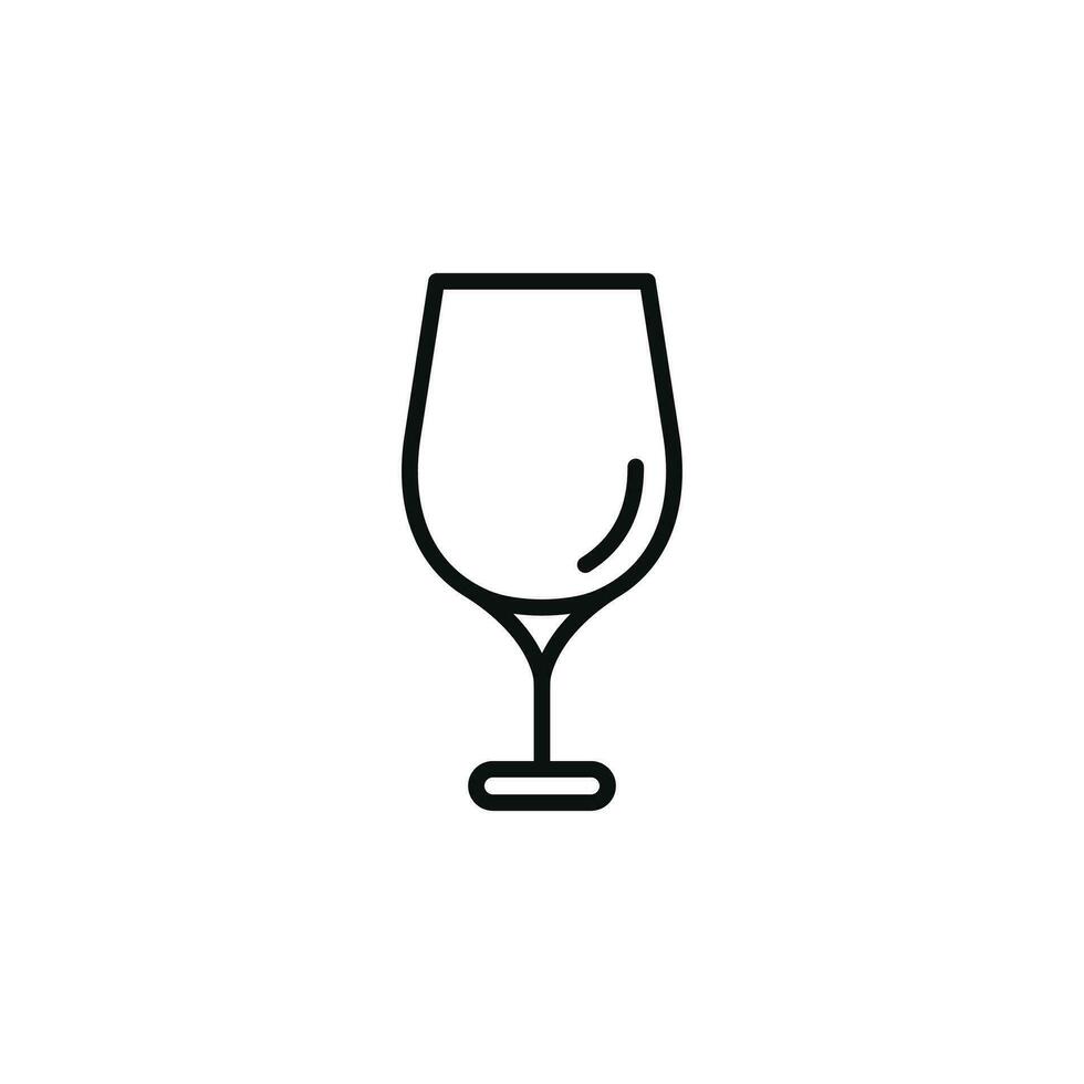 Wine glass line icon isolated on white background vector