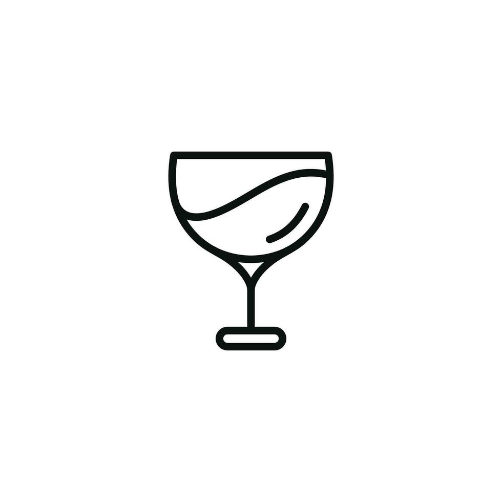 Wine glass line icon isolated on white background vector