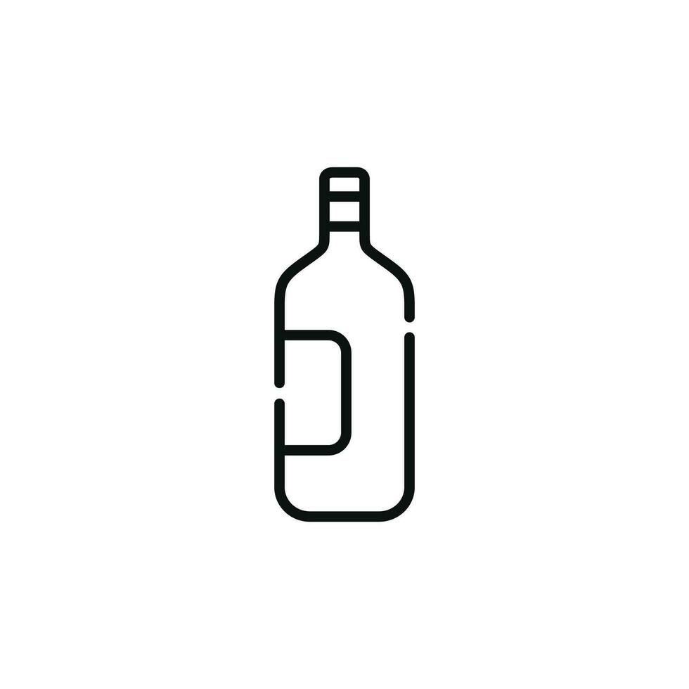 Wine bottle line icon isolated on white background vector