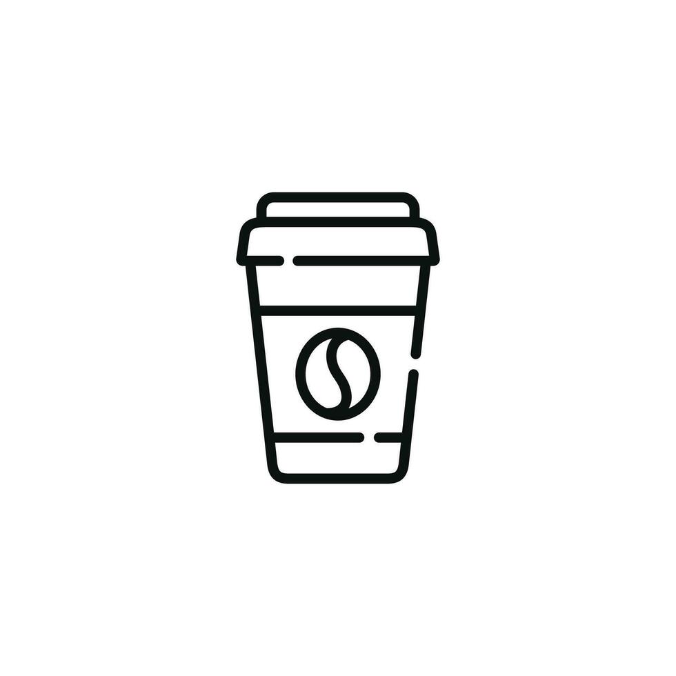 Coffee cup line icon isolated on white background vector