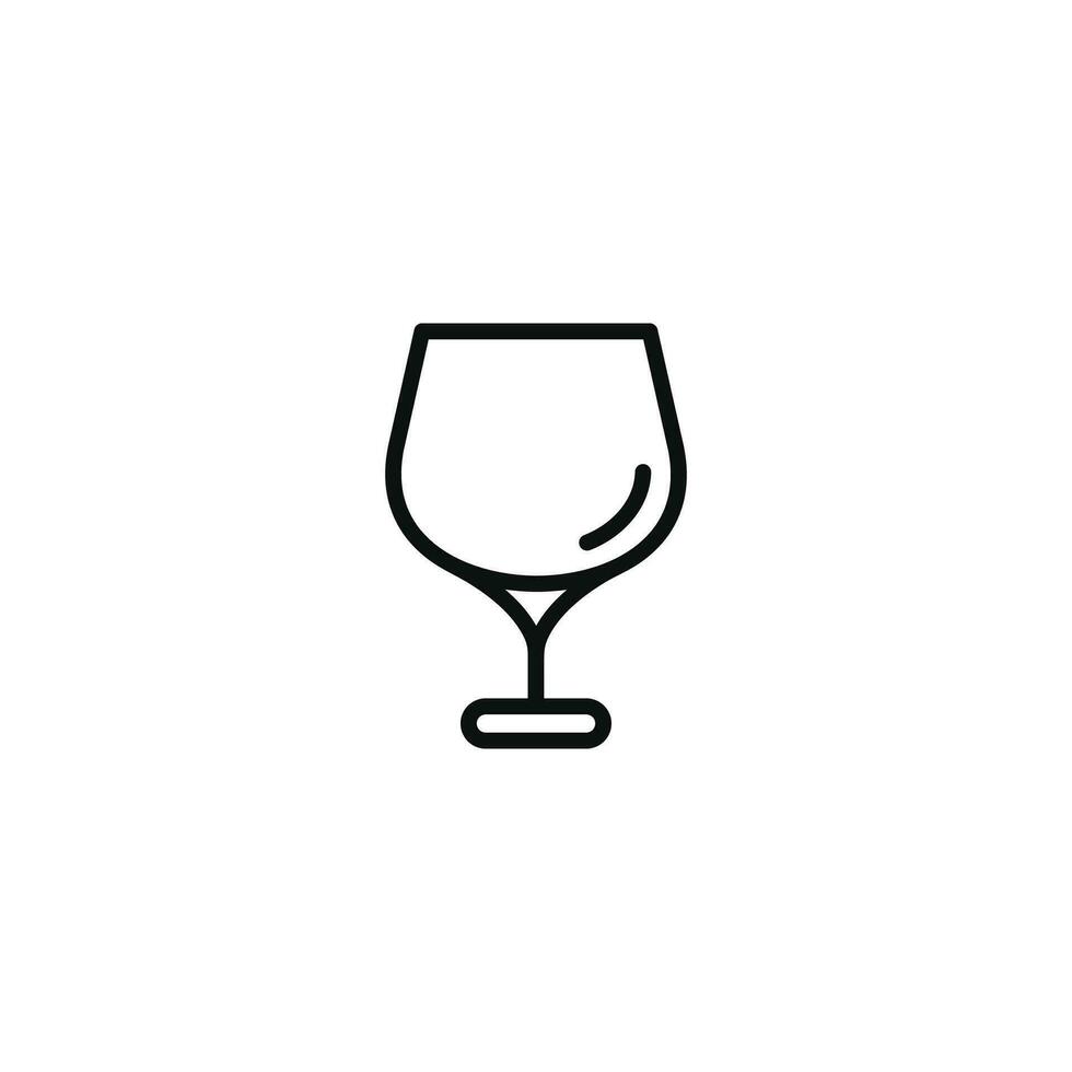 Wine glass line icon isolated on white background vector