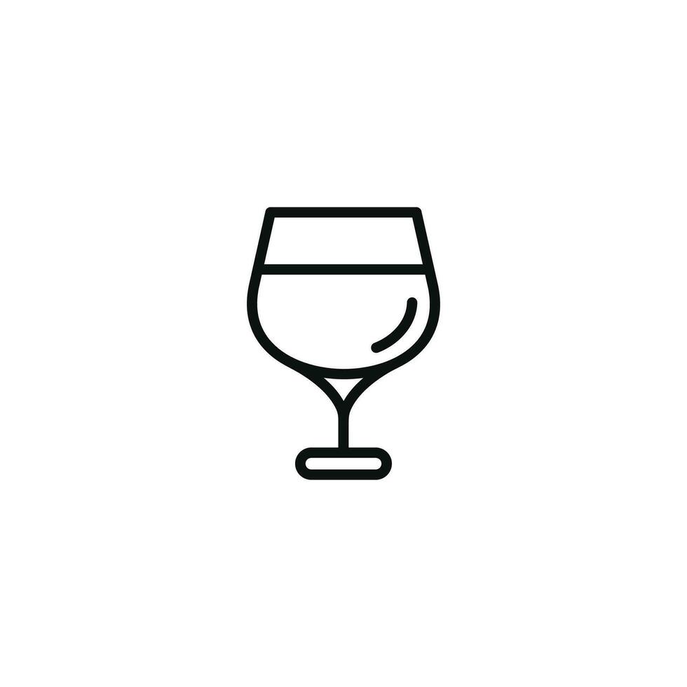 Wine glass line icon isolated on white background vector