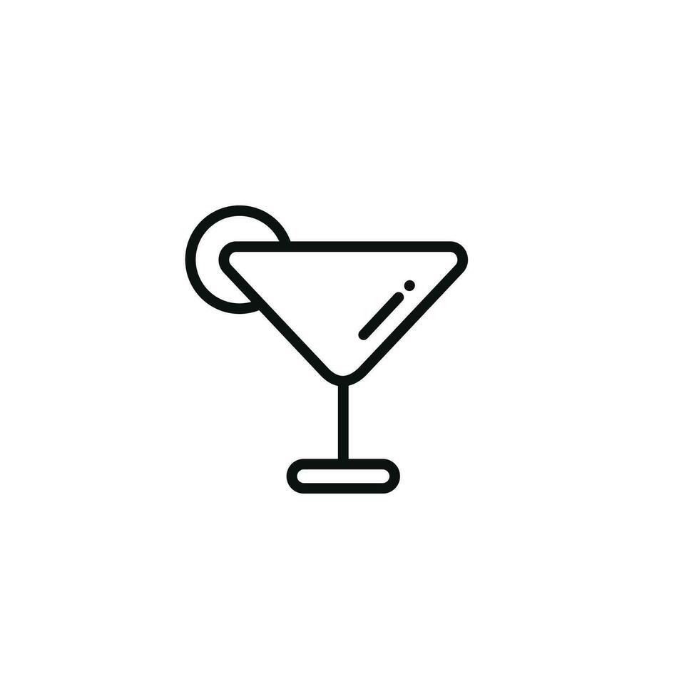 Cocktail line icon isolated on white background vector