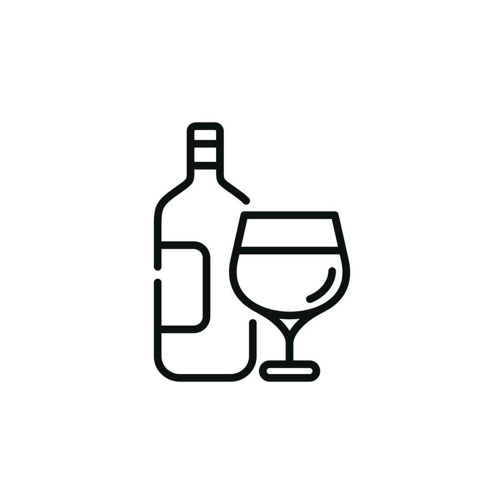Wine line icon isolated on white background vector