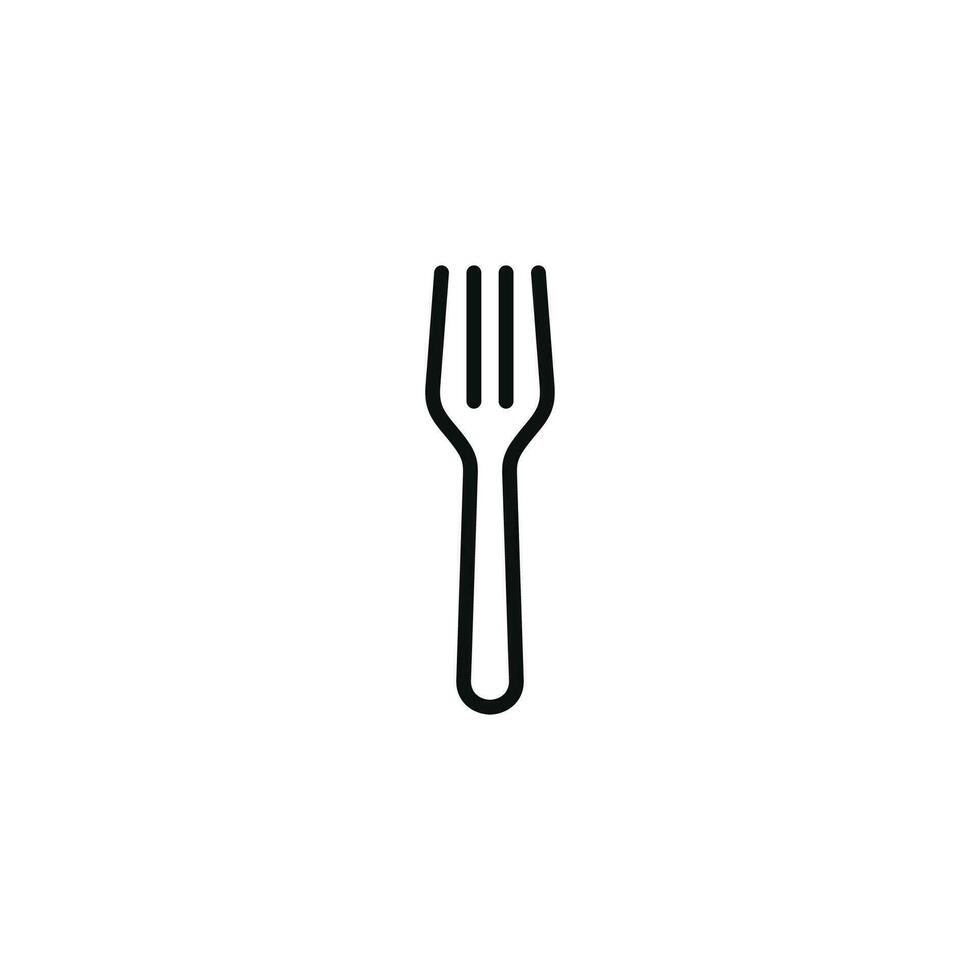 Kitchen fork line icon isolated on white background vector