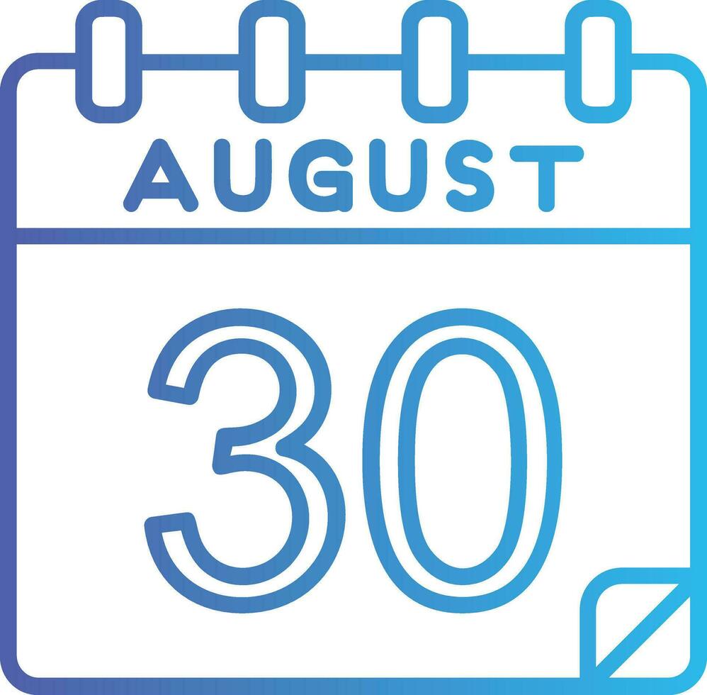 30 August Vector Icon