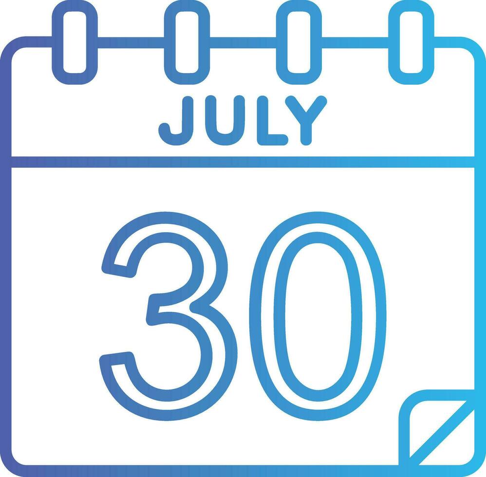 30 julio vector icono