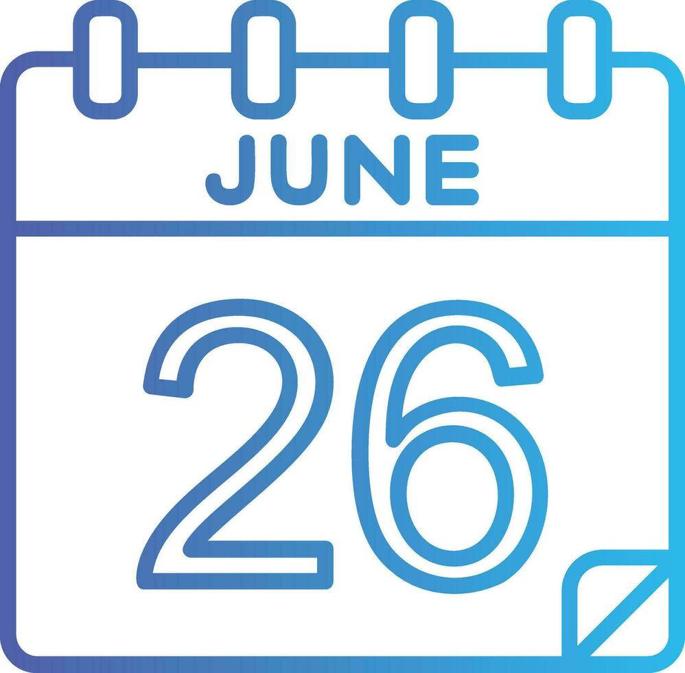 26 June Vector Icon