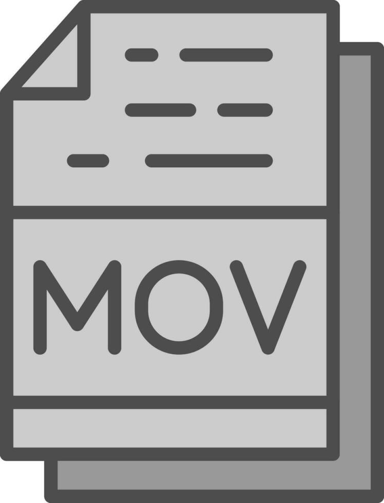 MOV File Format Vector Icon Design