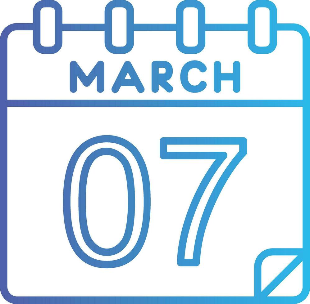 7 7 marzo vector icono