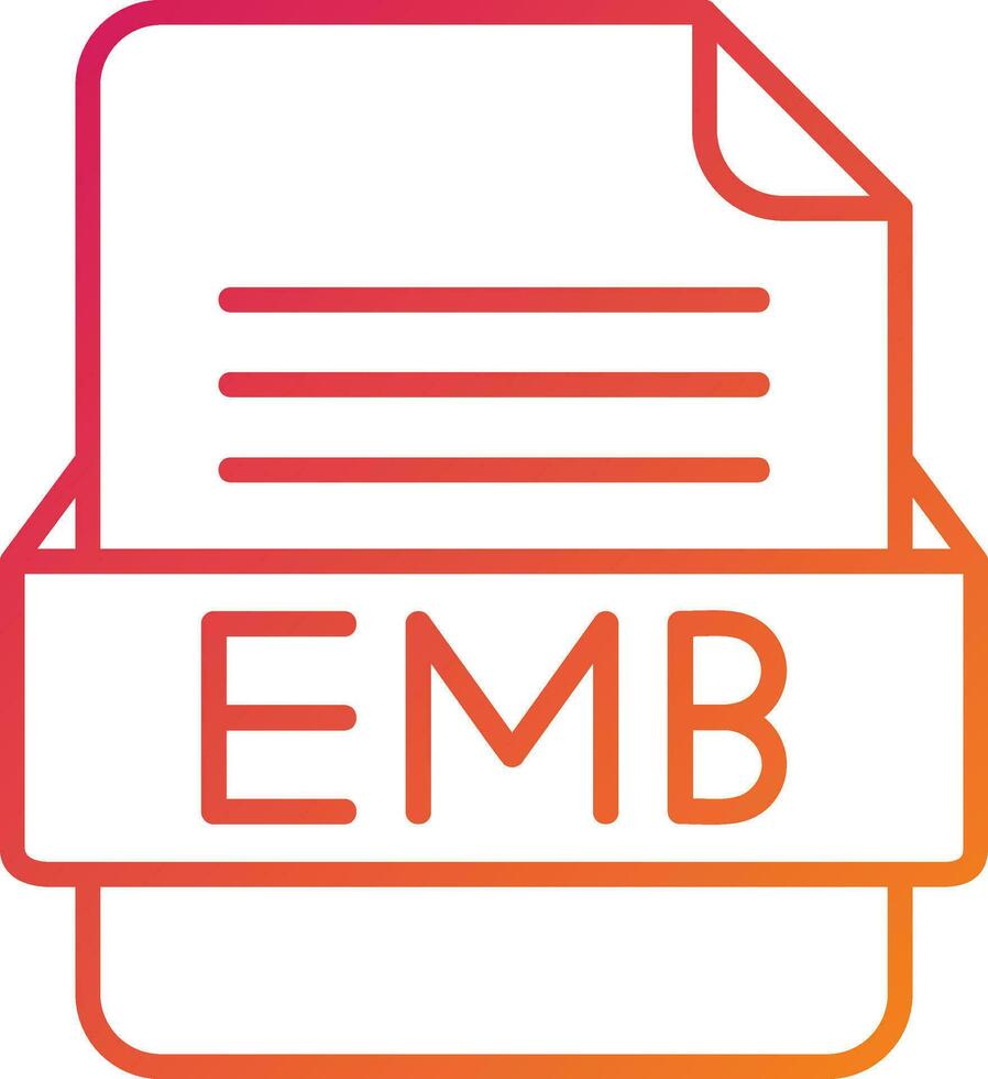 EMB File Format Icon vector