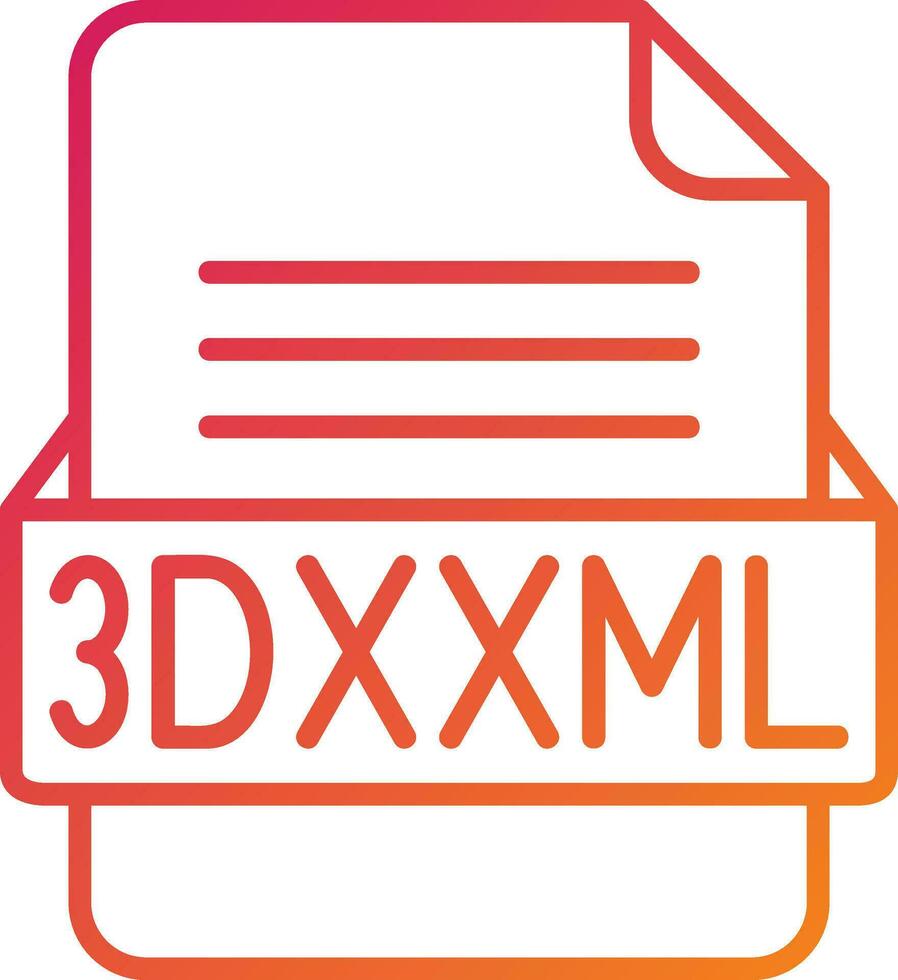 3DXXML File Format Icon vector