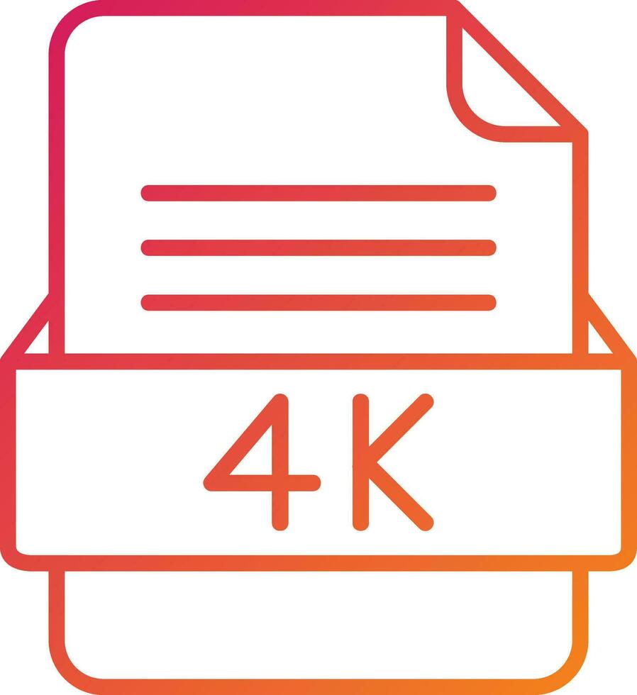 4K File Format Icon vector