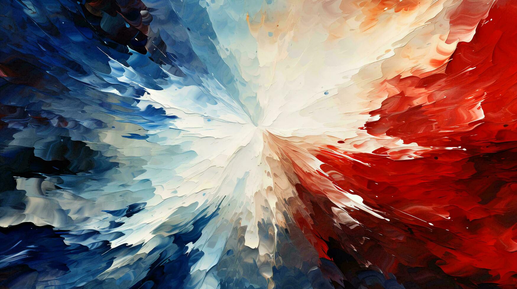Abstract background of paint strokes in the form of waves and lines in blue red white colors of the American flag photo
