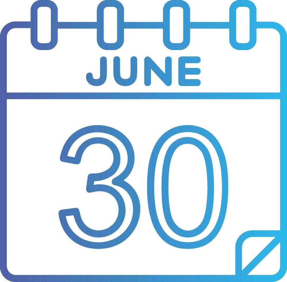 30 June Vector Icon