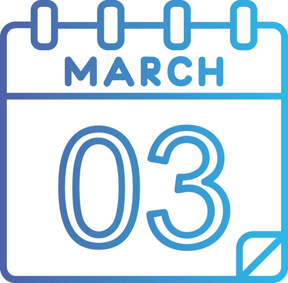 3 March Vector Icon