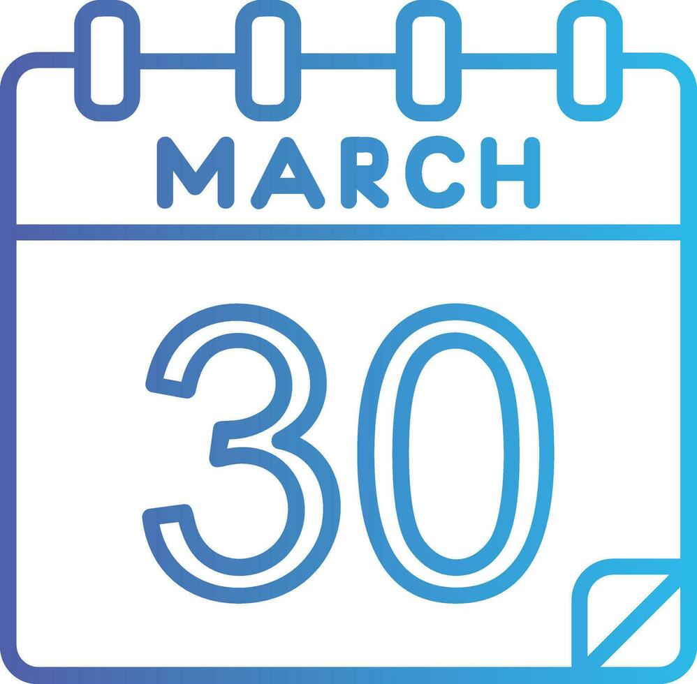 30 marzo vector icono