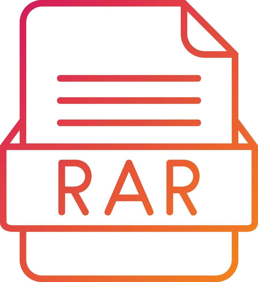 RAR File Format Icon vector
