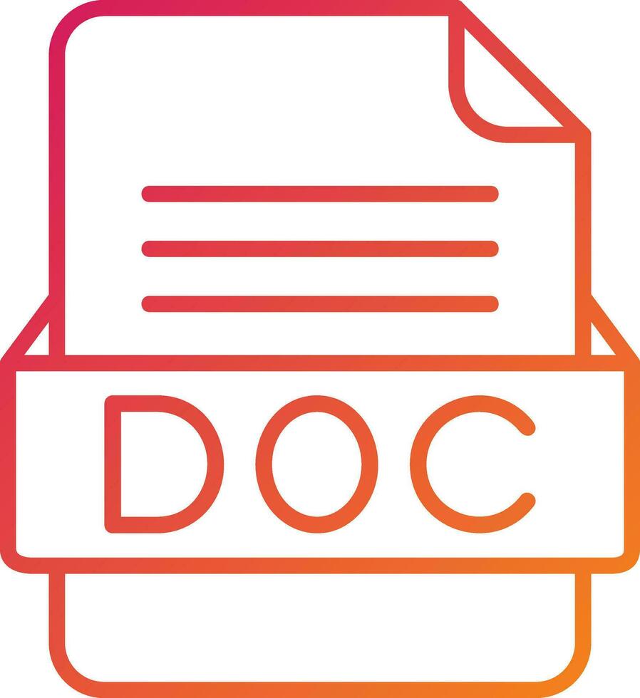 DOC File Format Icon vector