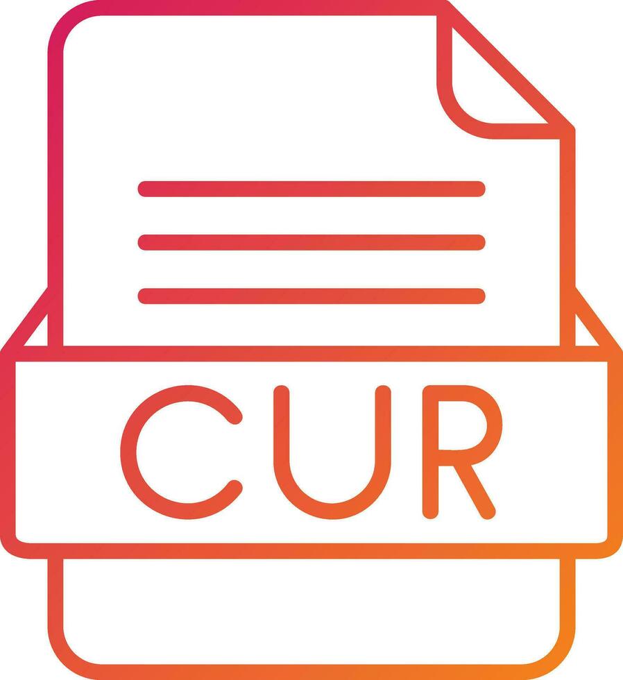 CUR File Format Icon vector