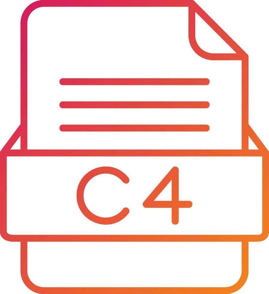 c4 archivo formato icono vector