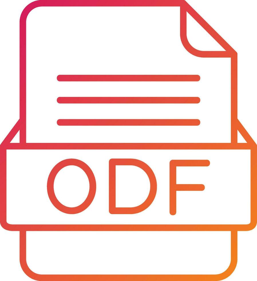 odf archivo formato icono vector